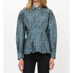 NEW OLIPHANT elizabeth top in navy print